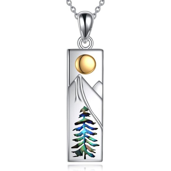 Sterling Silver Mountain Necklace for Women - Nature Jewelry Gift for Hikers Sk